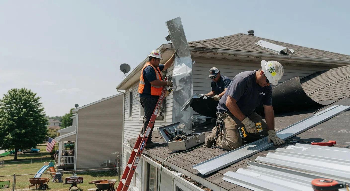 Storm Damage Metal Roof Repair in Randalia, IA